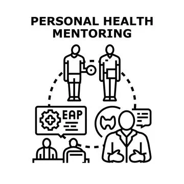 Personal health mentoring program supporting well being Stock Illustration