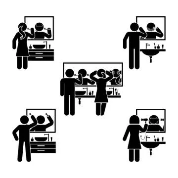 Personal hygiene bathroom set Stock Illustration
