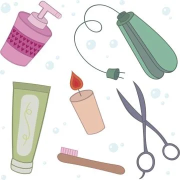 Personal Hygiene Items Vector Set Stock Illustration