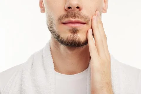 Personal hygiene objects and examples of their usage. Stock Photos