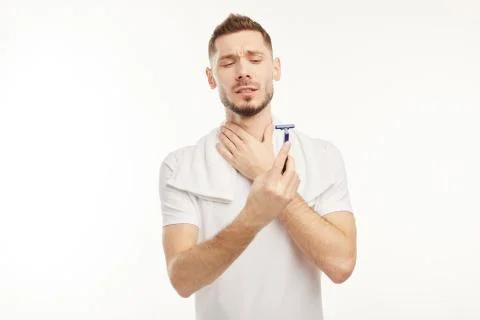 Personal hygiene objects and examples of their usage. Stock Photos