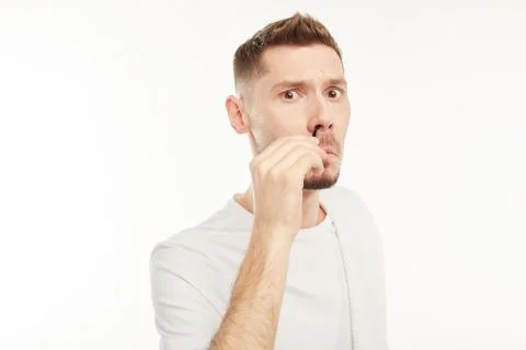 Personal hygiene objects and examples of their usage. Stock Photos