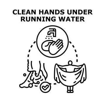Personal hygiene routine including washing and cleaning body Stock Illustration