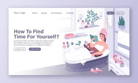 Personal hygiene, time for self concept for landing page Illustrazione stock