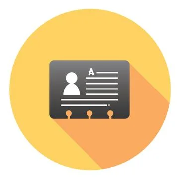 Personal ID Card Flat Icon Stock Illustration