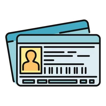 Personal identification card driver's license access document icon Stock Illustration
