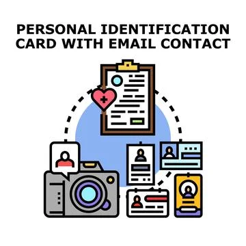Personal identification card managing digital identity and contact data イラスト素材