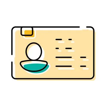 Personal identification card showing user profile information Stock Illustration