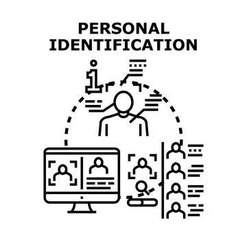 Personal identification data management and security concept Stock Illustration