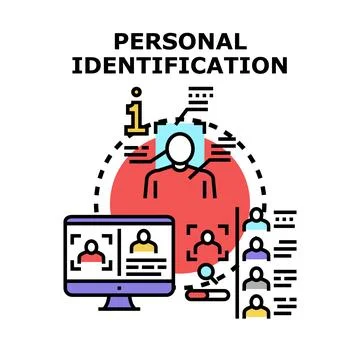 Personal identification data management and security concept Stock Illustration