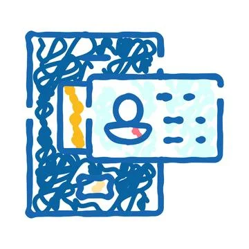 Personal identification document doodle icon drawing concept Stock Illustration