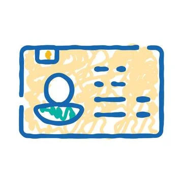 Personal identification document or license sketch concept Stock Illustration
