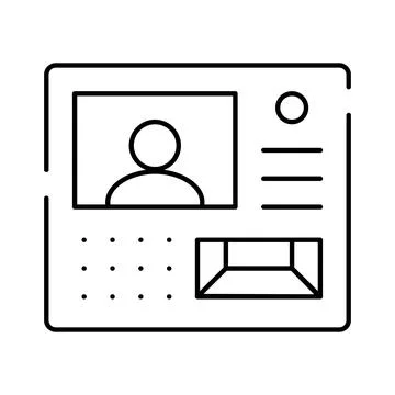 Personal identification document with profile and information icon Stock Illustration