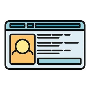 Personal identification document showing user profile data Stock Illustration
