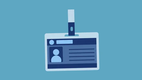 Personal identification features, Employee IDs, Student IDs 2d with alpha matte Stock Footage 336039201