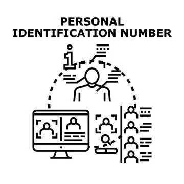 Personal identification number security system management managing data Stock Illustration