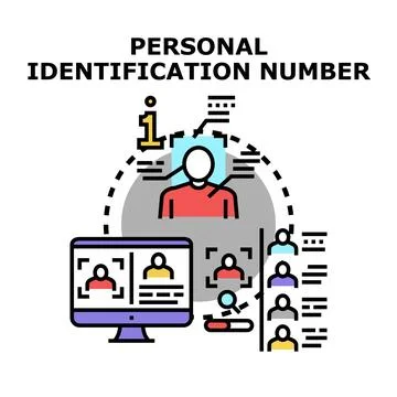 Personal identification number security system management managing data Stock Illustration