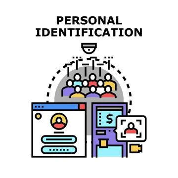 Personal identification system checking user access and data security Stock Illustration