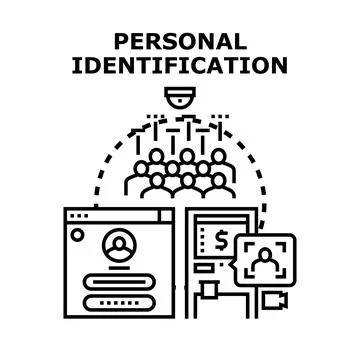 Personal identification system checking user access and data security イラスト素材