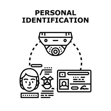 Personal identification system verifying user digital identity document Stock Illustration