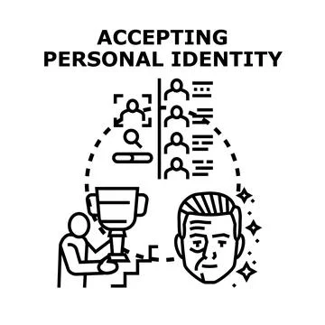 Personal identity accepting and self actualization concept Illustrazione stock