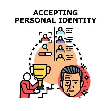 Personal identity accepting and self actualization concept Stock Illustration