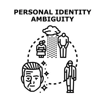 Personal identity ambiguity concept recognizing self differentiation Stock Illustration