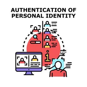 Personal identity authentication accessing secure user data Stock Illustration