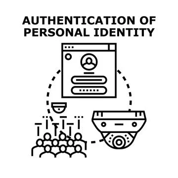 Personal identity authentication process with digital data security Stock Illustration