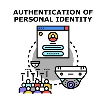 Personal identity authentication process with digital data security Stock Illustration