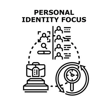 Personal identity focus finding professional opportunities path Stock Illustration