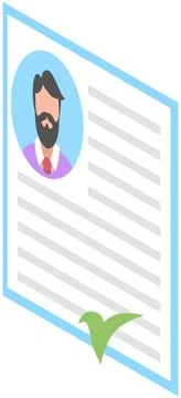 Personal info data. ID card. Identification document with person photo. User or Stock Illustration