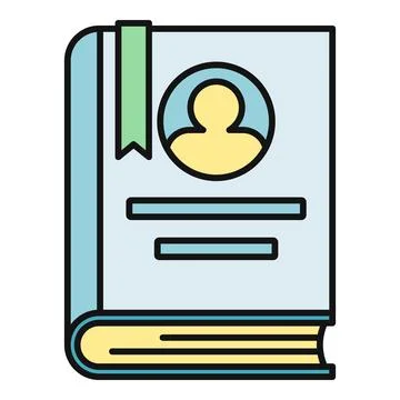Personal information book with bookmark icon design Stock Illustration