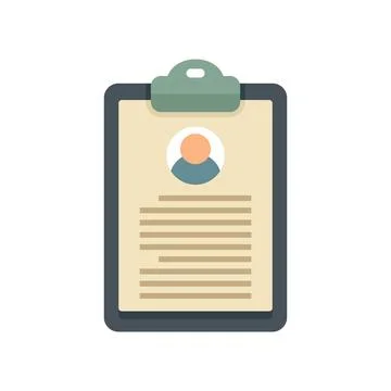 Personal information clipboard icon flat isolated Stock Illustration
