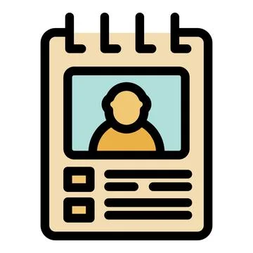 Personal information data profile showing employee identification card Stock Illustration