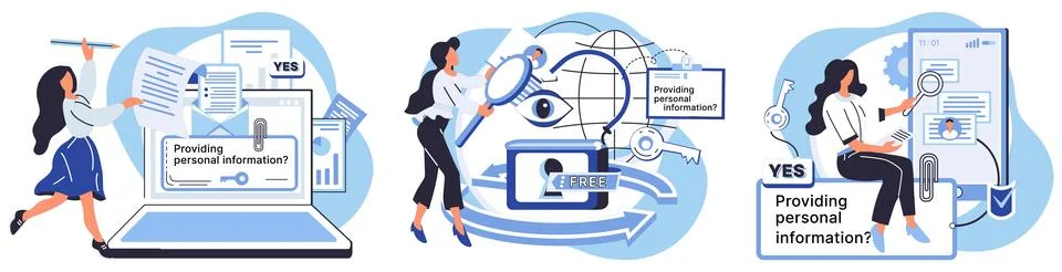 Personal information. Data storage methods must prioritize confidentiality 스톡 일러스트