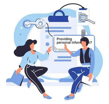 Personal information. Databases store vast amounts private information Stock Illustration