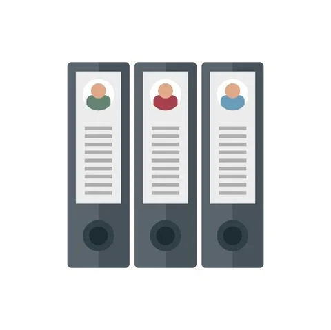 Personal information folder icon flat isolated vector 库存插图