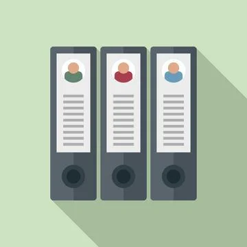 Personal information folder icon, flat style Stock Illustration