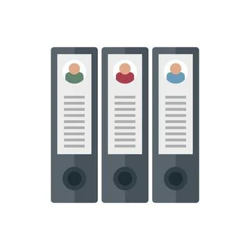 Personal information folder icon flat isolated 스톡 일러스트