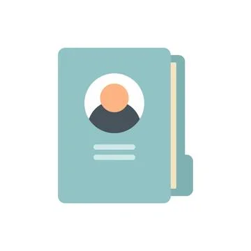 Personal information folder icon flat isolated Stock Illustration