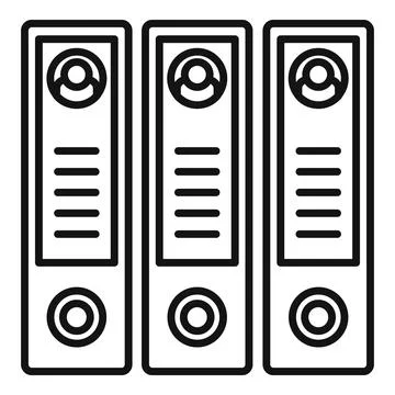 Personal information folder icon, outline style イラスト素材