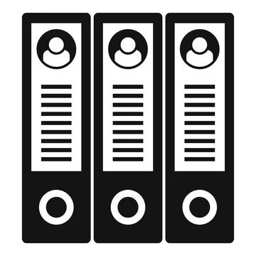 Personal information folder icon, simple style 库存插图