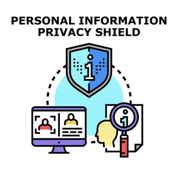 Personal information privacy shield concept vector Stock Illustration