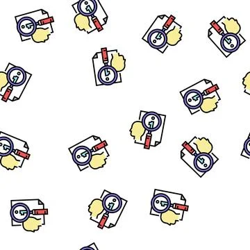 Personal information research detective vector seamless pattern Illustrazione stock