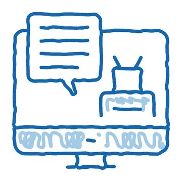 Personal information robotic process doodle icon hand drawn illustration Stock Illustration