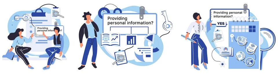 Personal information. Robust authentication processes enhance security personal Illustrazione stock