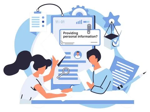 Personal information. Secure storage and authentication are key to keeping Stock Illustration