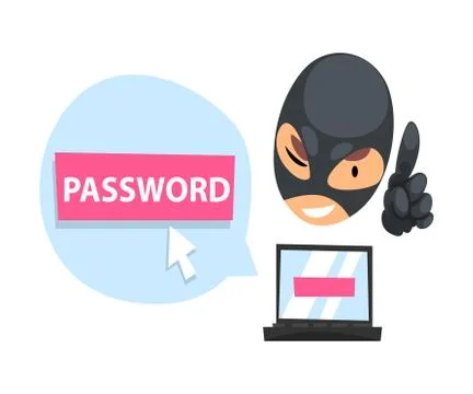 Personal Information Theft Vector Illustration. Digital Privacy and Data Storage Stock Illustration