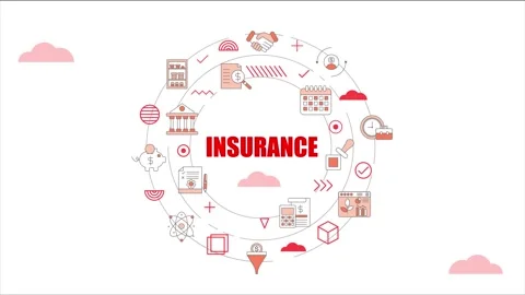 Personal Insurance Policy Plan and Financial Risk Management Network Animation Video stock 339343907